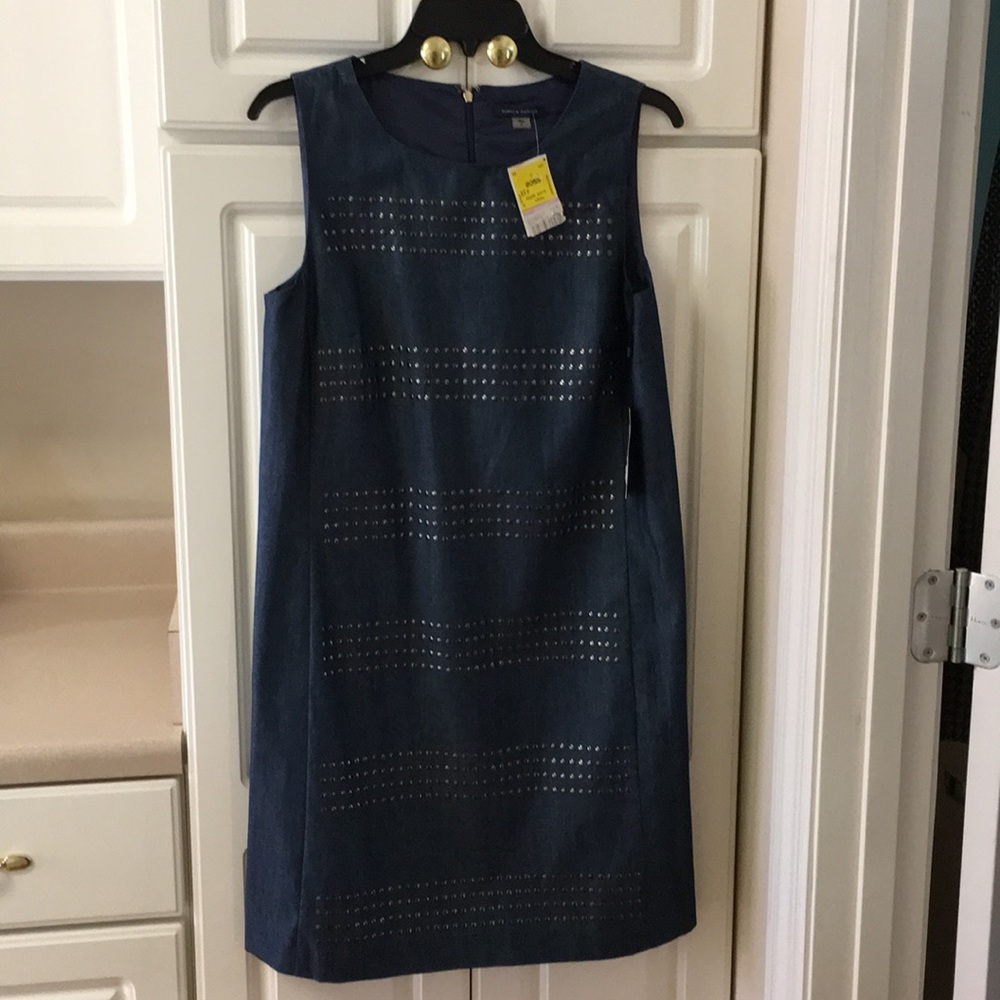 Navy lined shift dress new with tags